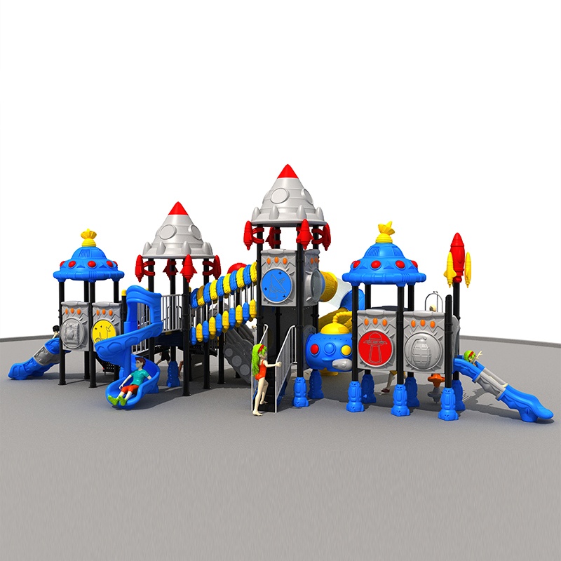 耐用的游乐场滑梯具有流行的太空主题冒险