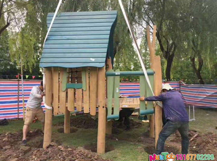 乐图非标游乐+原木组合滑梯+生态休闲乐园-(2)