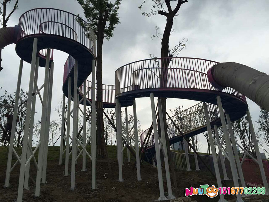 非标游乐+成都高投走廊及不锈钢大滑梯+天鹅组合滑梯 (13)