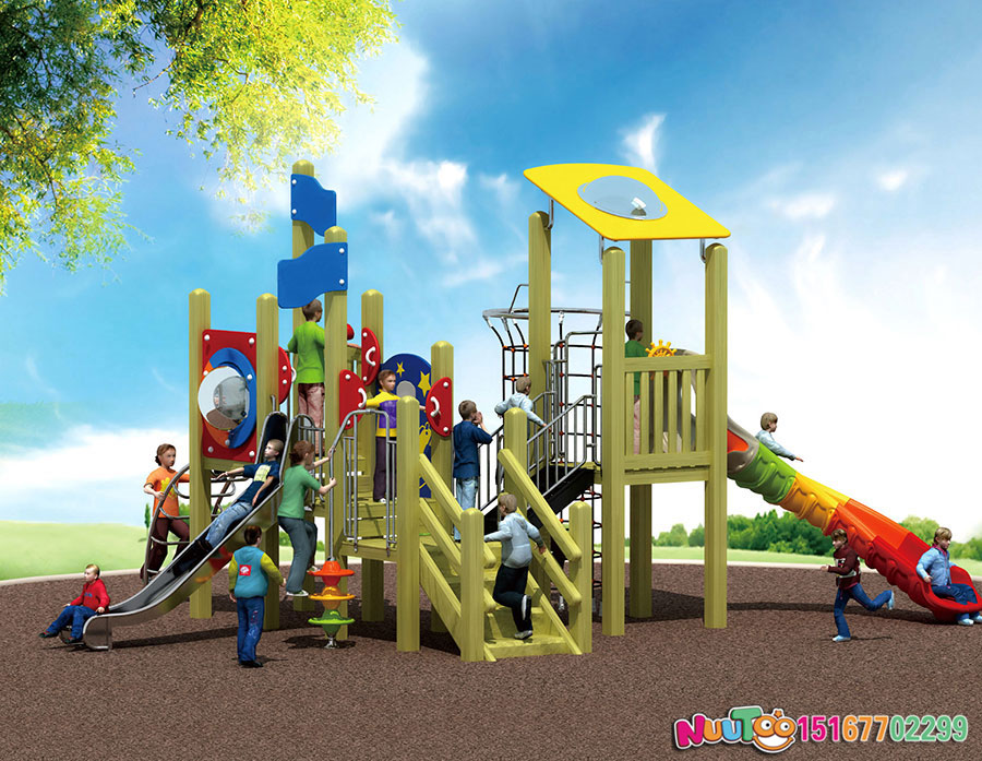 实木组合滑梯+原木组合滑梯+组合滑梯+儿童组合滑梯+小区组合滑梯-(4)