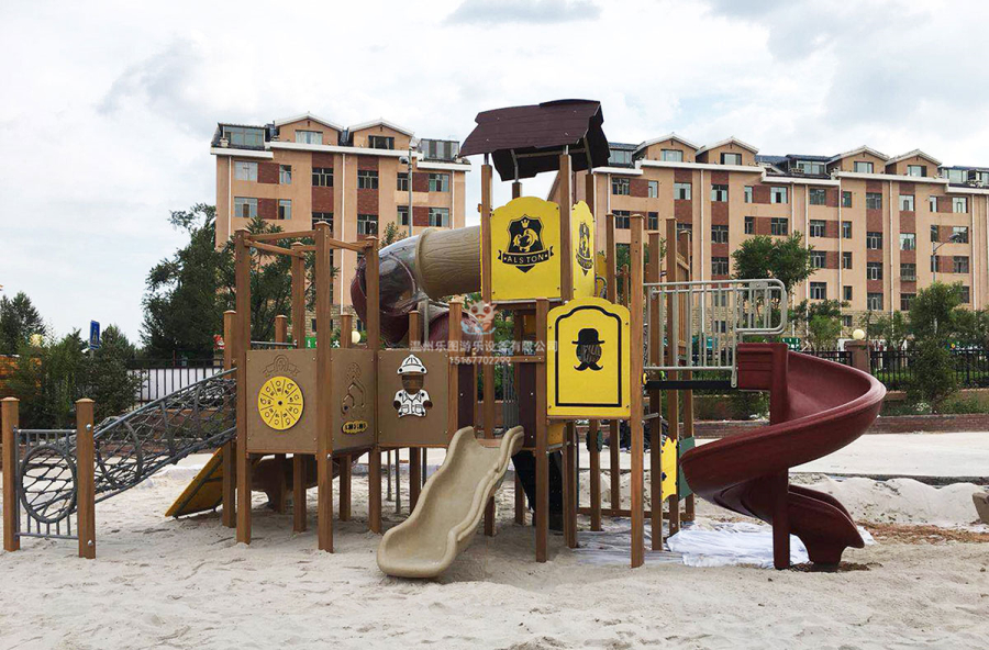 仿木组合滑梯_塑木滑梯 (16)