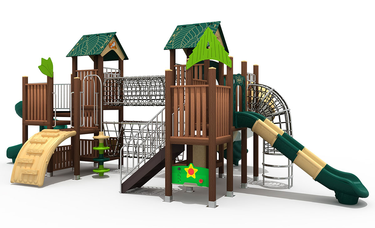 仿木组合滑梯_塑木滑梯 (33)