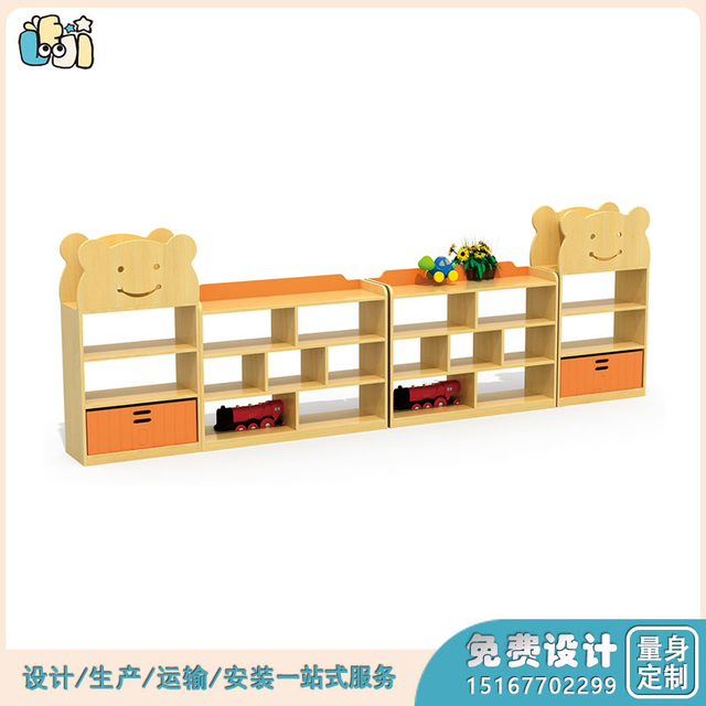 幼儿园实木柜_幼儿园角色区域柜