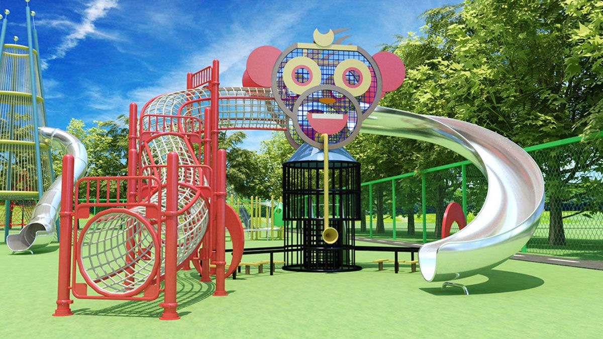 不锈钢游乐场滑梯 (4)