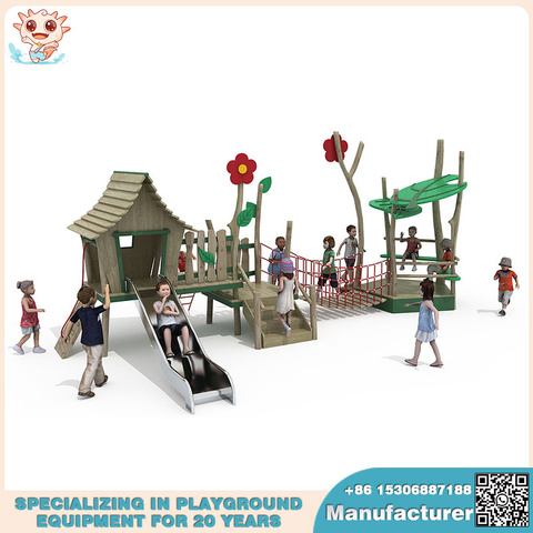 精致的木制游乐设备，适合户外玩耍