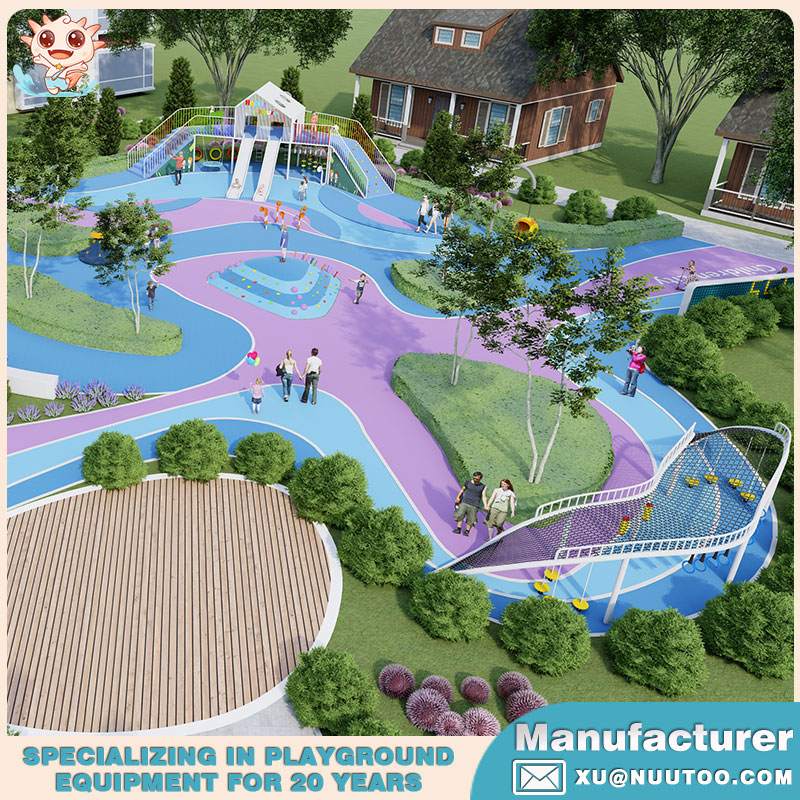 儿童游乐设备制造商的树屋长廊景观游乐场