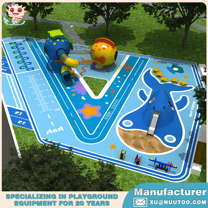 专业户外游乐场制造商设计金鱼主题景观游乐场