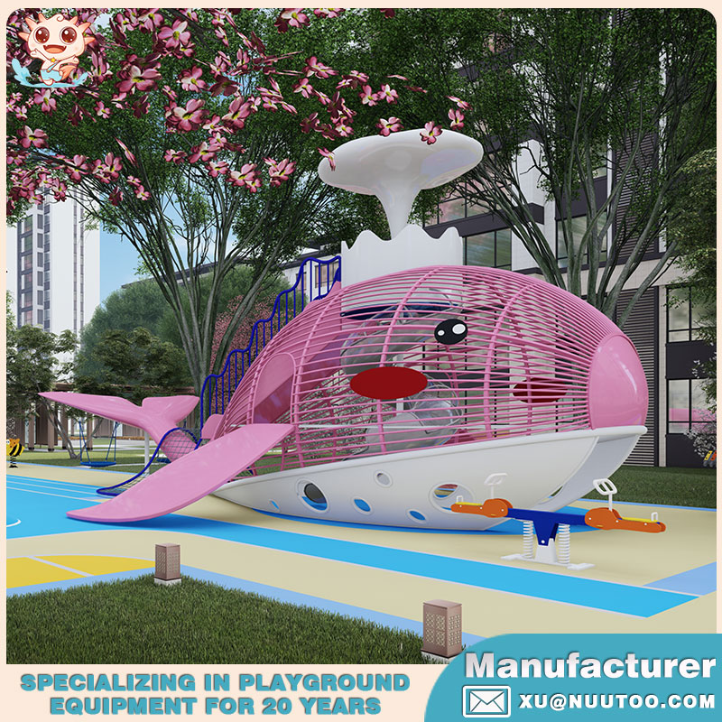 景观游乐设备制造商设计儿童喷雾金鱼游乐场