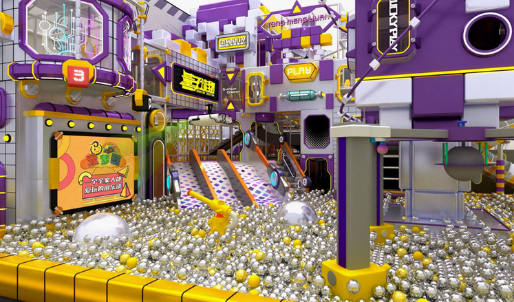 糖果风格的室内游乐场体验