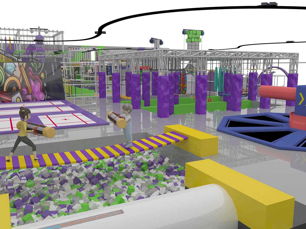 【紫绿工业风】室内运动乐园产品详情展示