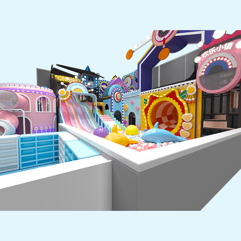 马卡龙系列粉彩迷宫室内游乐场 