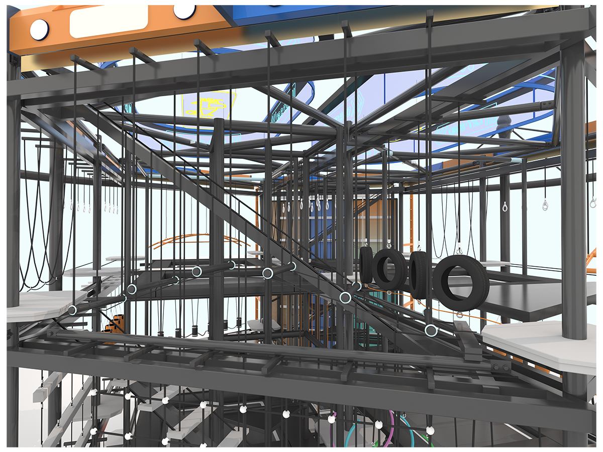 室内高空拓展攀岩设备产品细节展示