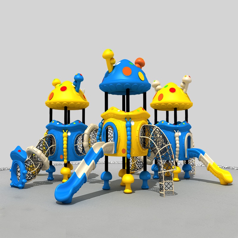 公园用互动蘑菇滑梯，具有攀爬功能