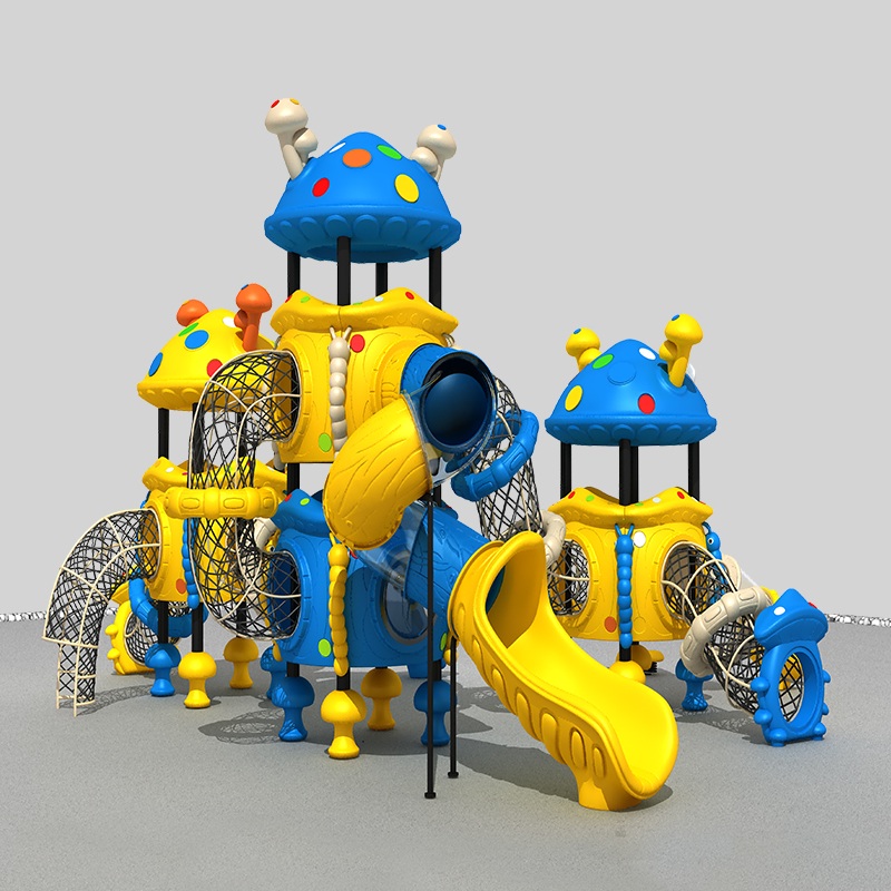 适用于学校游乐区的可定制蘑菇游乐场滑梯 