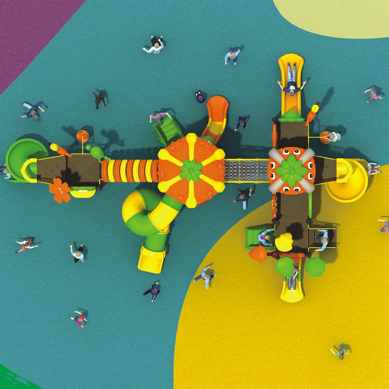 适合儿童、户外耐用的森林主题游乐场滑梯