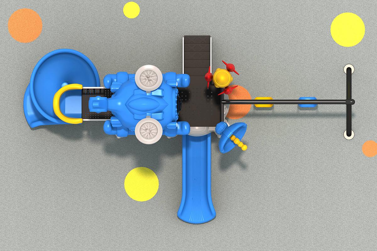 公园太空飞机游乐场滑梯 (1)