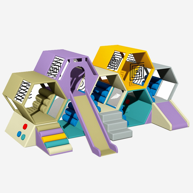 蜂巢式软体攀爬游乐组合_幼儿园触觉感知器材_早教软体玩具批发