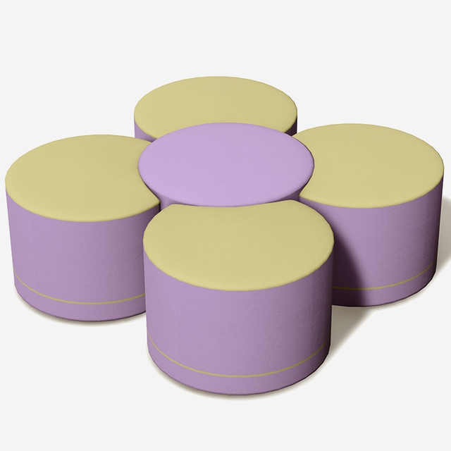 花形组合式室内软凳 