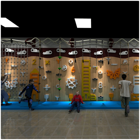 卡通儿童室内攀岩墙_幼儿园走廊攀爬墙_室内外木质PE板儿童攀爬墙_源头厂家定制