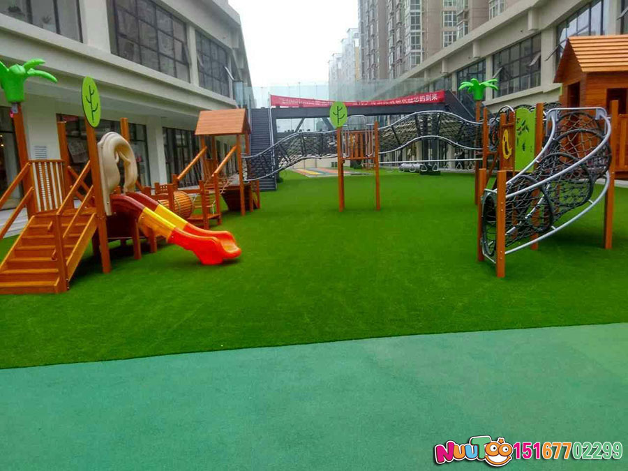 乐图非标游乐+木质滑梯实物照片+组合滑梯+秋千-(4)