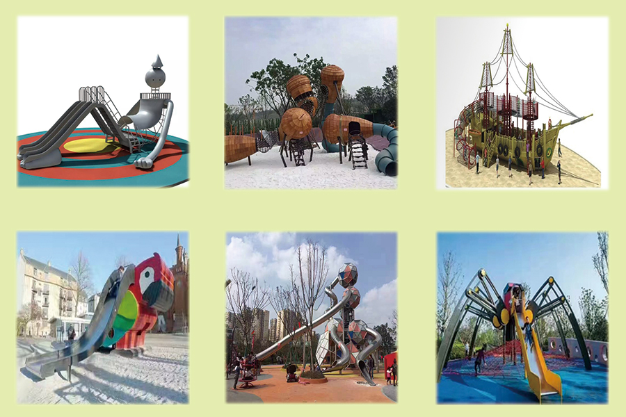 非标游乐+户外组合滑梯+不锈钢滑梯