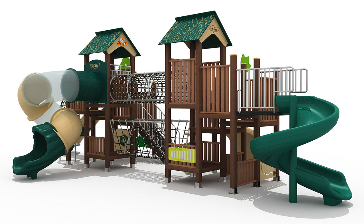 仿木组合滑梯_塑木滑梯 (32)