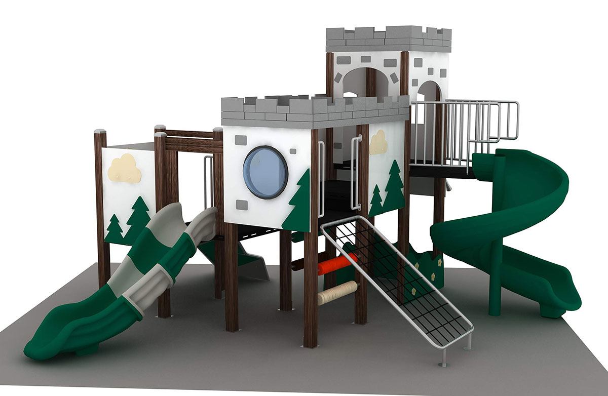 仿木组合滑梯_塑木滑梯 (5)