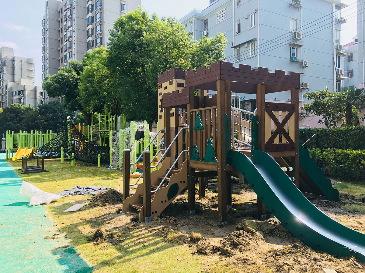 仿木组合滑梯_塑木滑梯 (9)