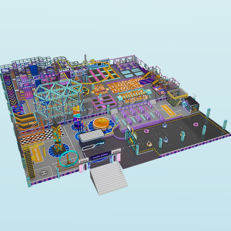 未来科技风室内运动乐园 大型蹦床拓展设备厂家定制