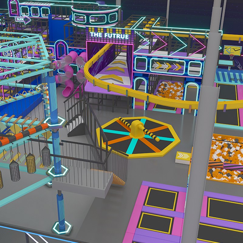 未来科技风室内运动乐园 大型蹦床拓展设备厂家定制