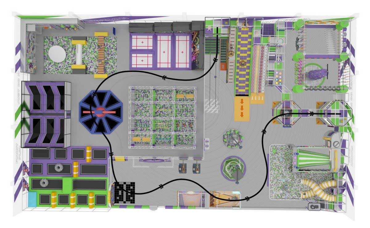【紫绿工业风】室内运动乐园产品详情展示