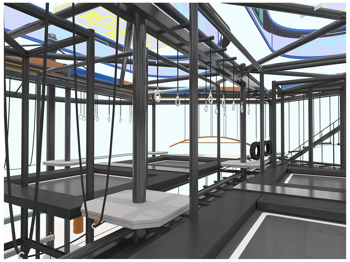 室内高空拓展攀岩设备产品细节展示