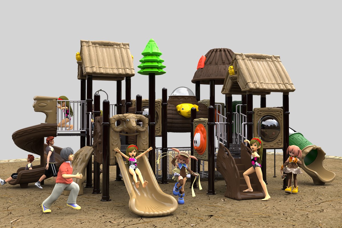 经济实惠的户外滑梯游乐场 (1)