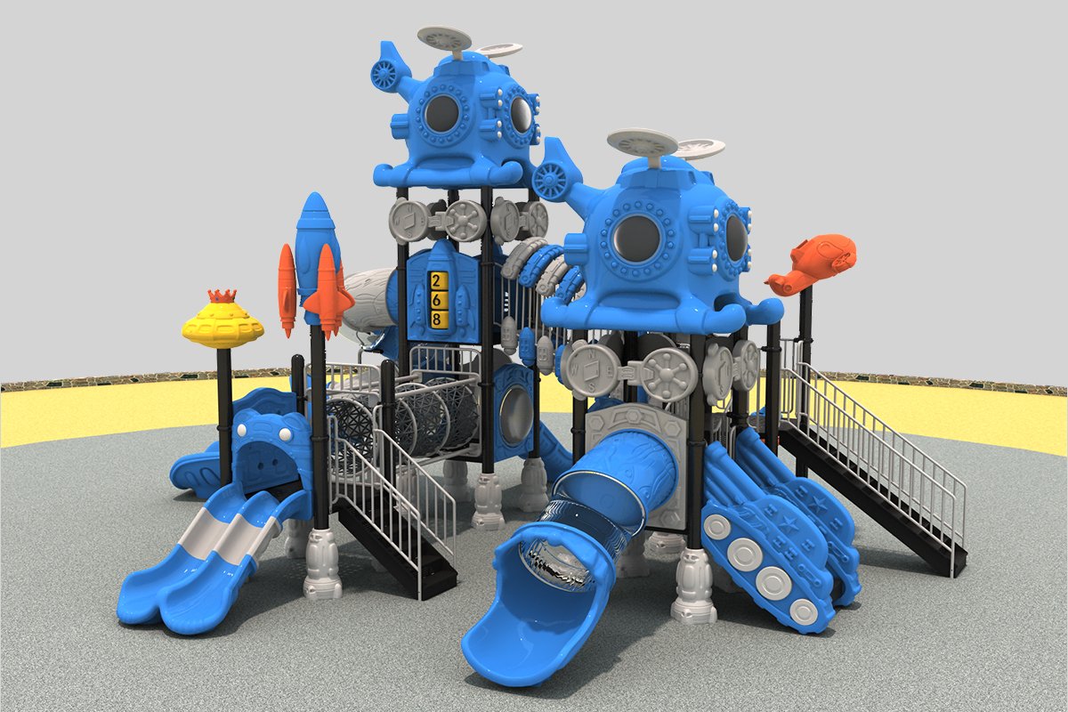 儿童太空游乐场滑梯乐趣 (2)