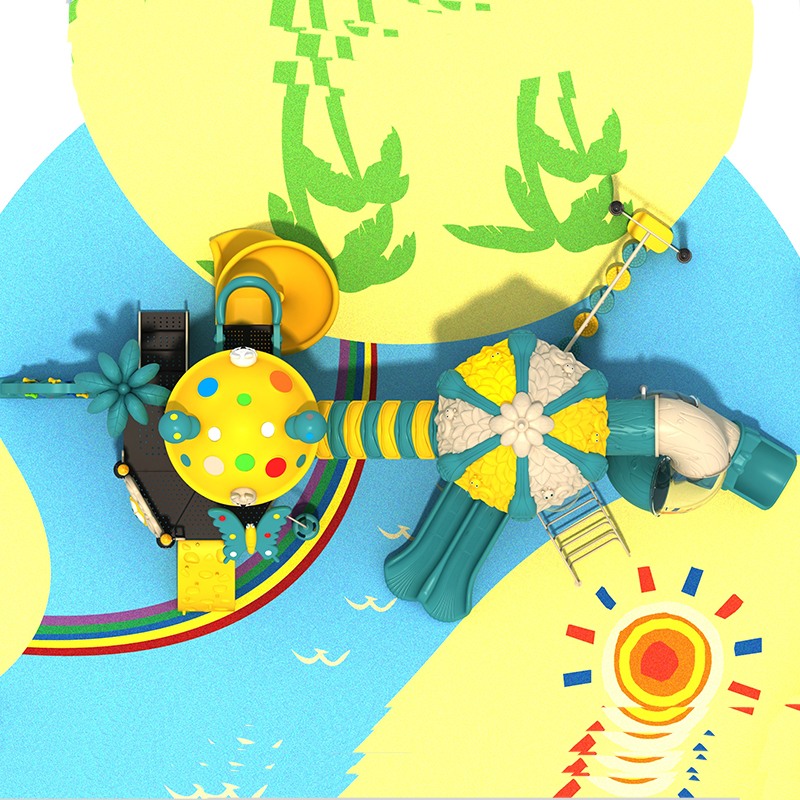 森林元素儿童游乐场滑梯，畅享户外乐趣