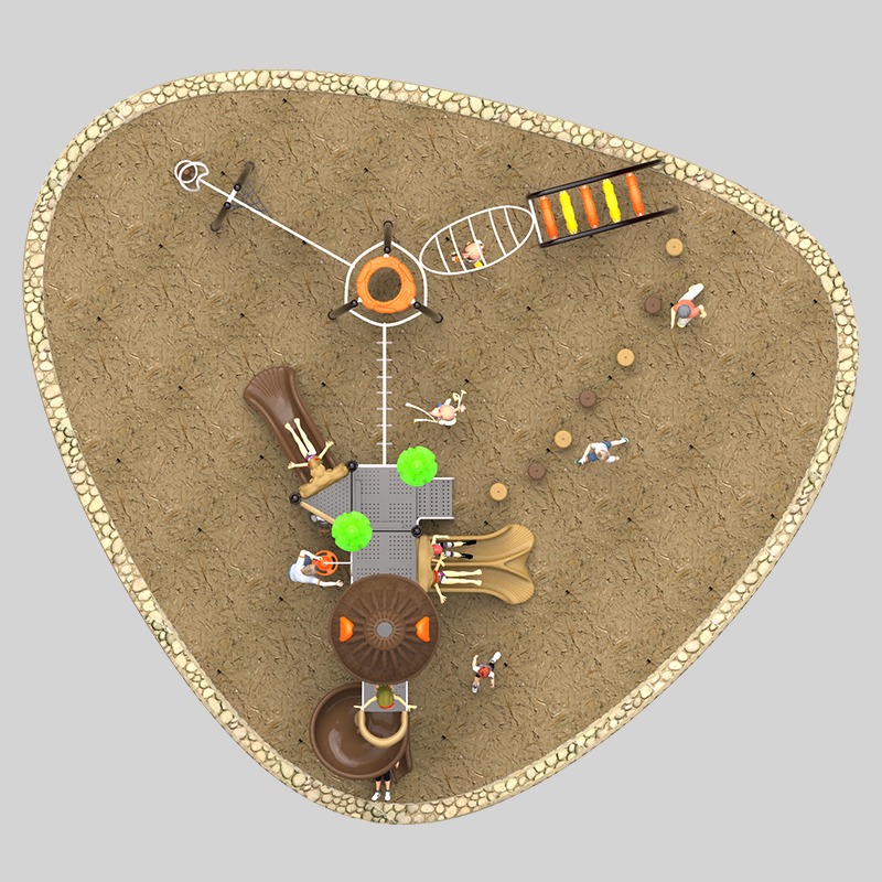 以茅草为主题的游乐场滑梯，带来自然的户外乐趣