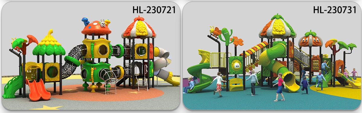 耐用 HDPE 塑料游乐场滑梯 (3)