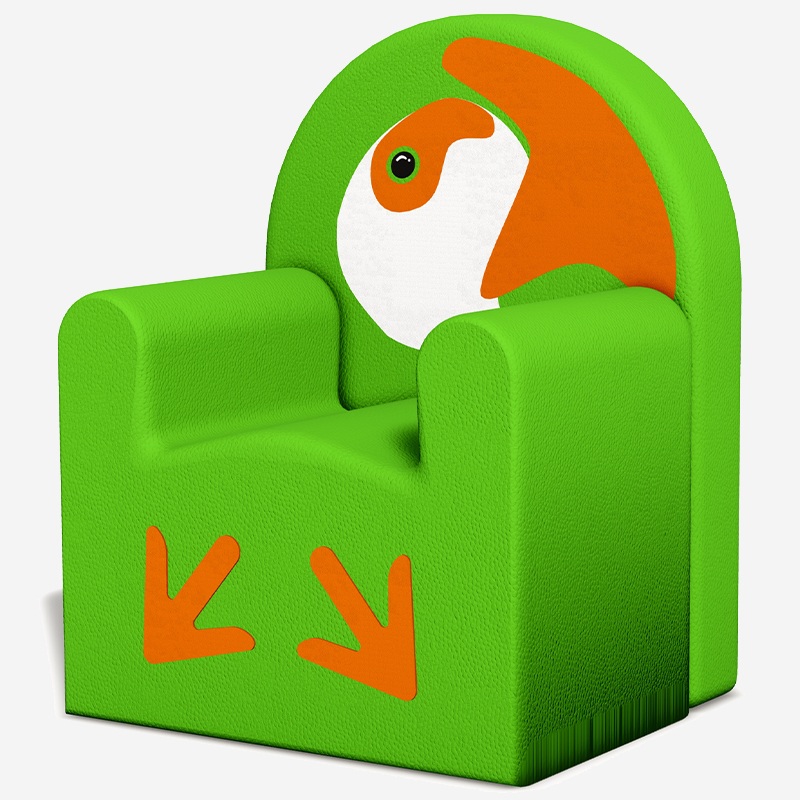 鹦鹉造型儿童单人软体沙发_幼儿园专属阅读座椅_早教启蒙卡通沙发