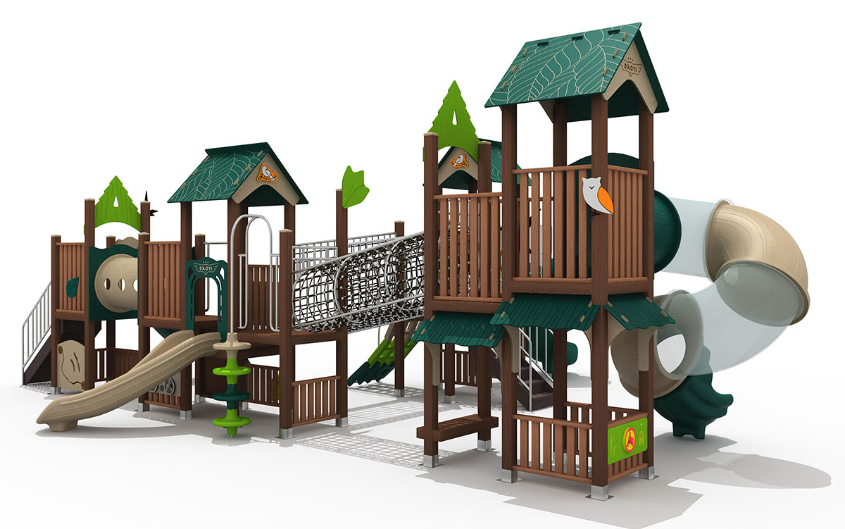 仿木组合滑梯_塑木滑梯 (35)