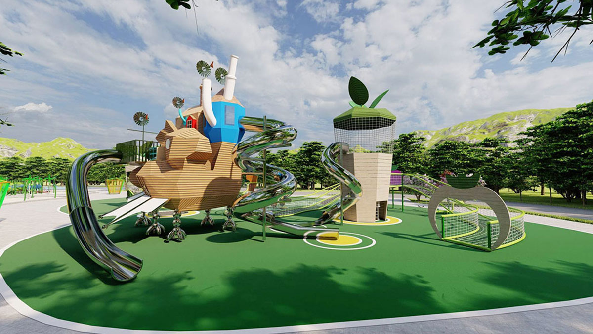 不锈钢游乐场滑梯 (5)