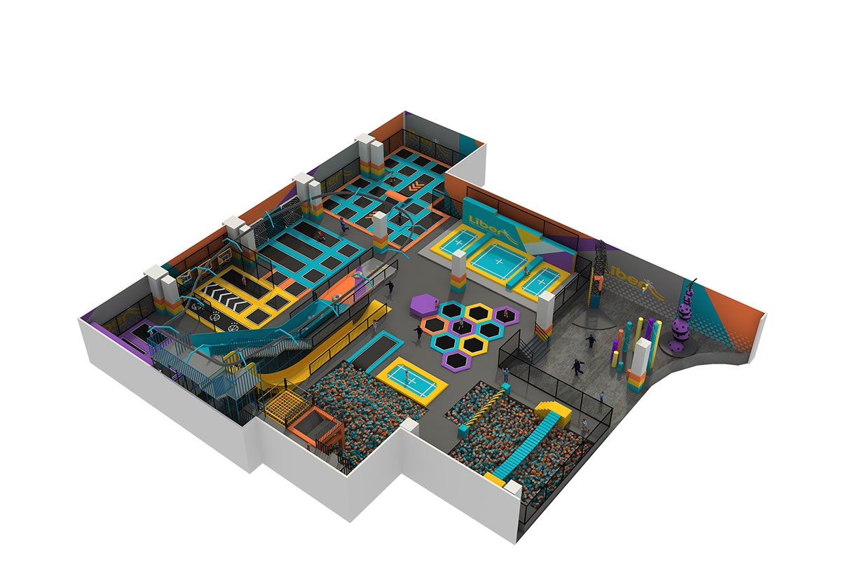 跳室内蹦床公园 (4)