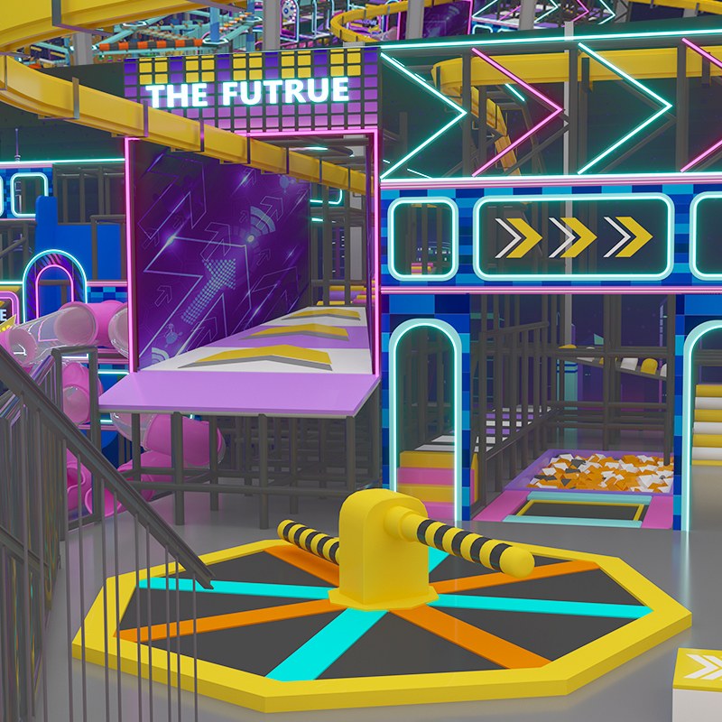 未来科技风室内运动乐园 大型蹦床拓展设备厂家定制