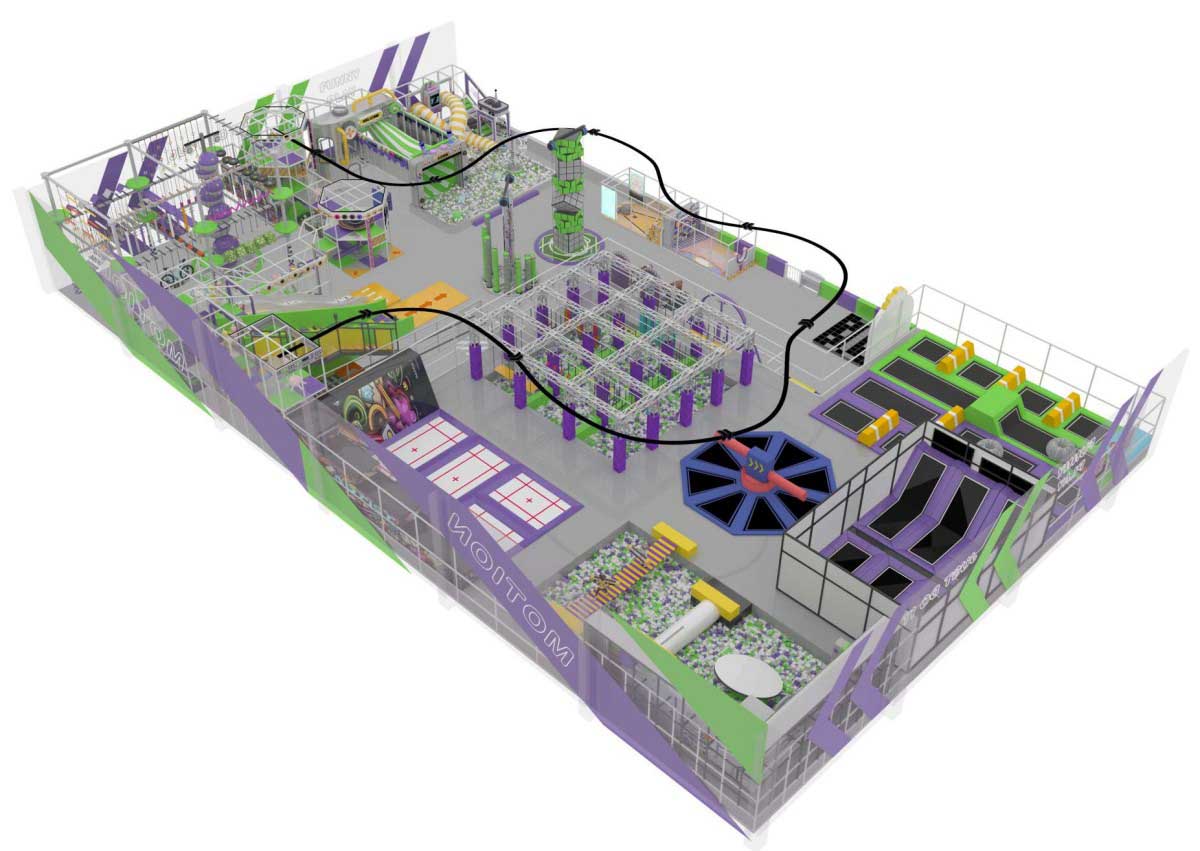 【紫绿工业风】室内运动乐园产品详情展示
