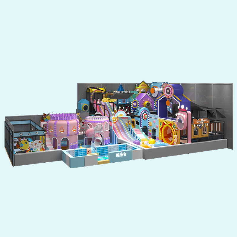 马卡龙系列粉彩迷宫室内游乐场 