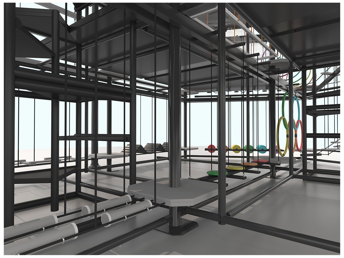 室内高空拓展攀岩设备产品细节展示