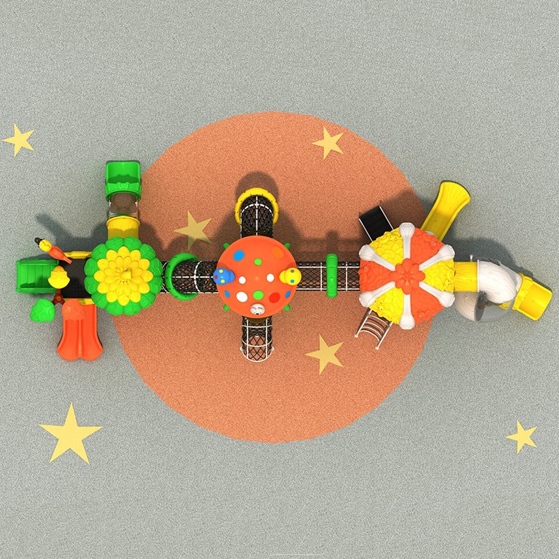 儿童游乐场滑梯与森林探险