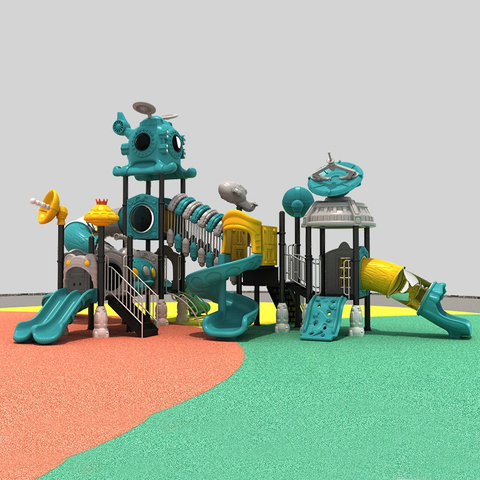 耐用的户外游乐场滑梯，适合宇航员玩耍