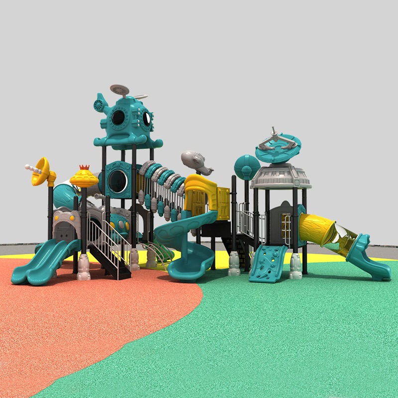 耐用的户外游乐场滑梯，适合宇航员玩耍