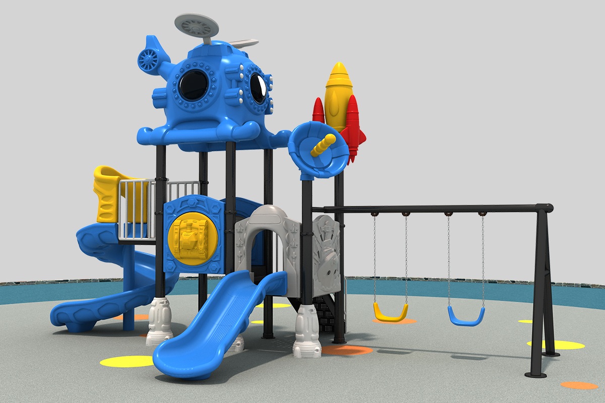 公园太空飞机游乐场滑梯 (2)