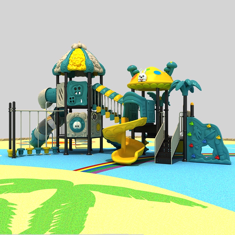 森林元素儿童游乐场滑梯，畅享户外乐趣